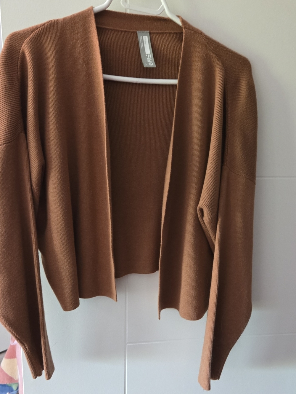 Women's Open-Front Brown Cardigan Sweater